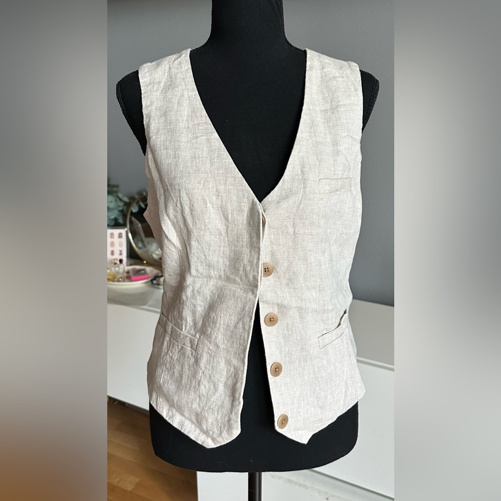 Madewell Single Breasted Linen Vest
